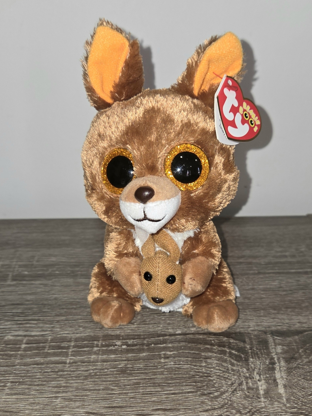 TY Beanie Boos Kipper The Kangaroo with Big Eyes Plush Stuffed Animal Toy 6"